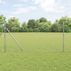 vidaXL Outdoor Euro Fence Ground Fix 10 x 1 m Galvanised Steel Silver 1