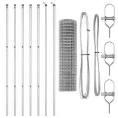 Euro Fence 10 x 0.4 m Silver Mesh Ground Fix Galvanised Steel mesh Size 50 x 50 mm mesh 1 m