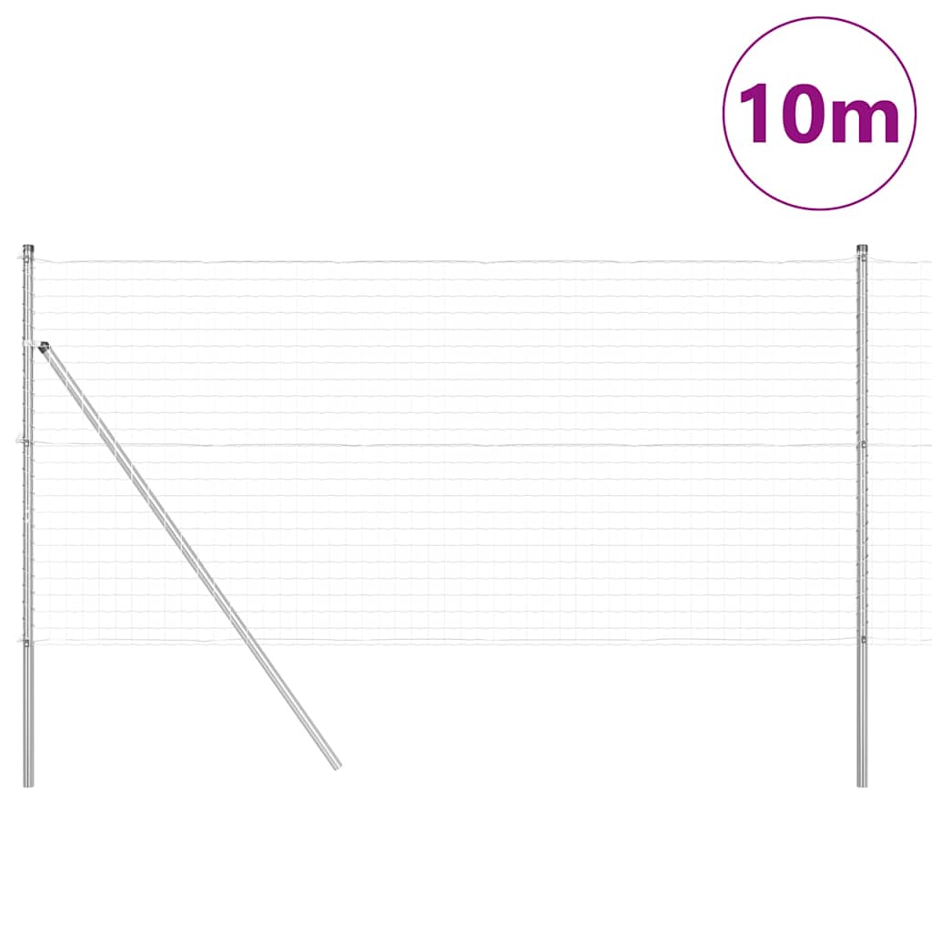 Euro Fence 10 x 0.4 m Silver Mesh Ground Fix Galvanised Steel mesh Size 50 x 50 mm mesh 1 m
