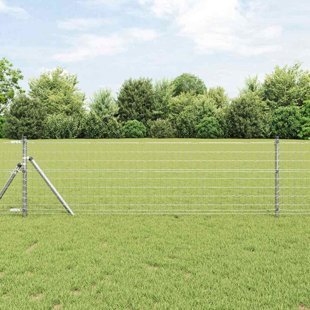 vidaXL Euro Fence Ground Fix 10 x 0.4 m Galvanised Steel Silver Mesh 1