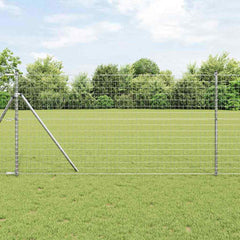 vidaXL Euro Fence Ground Fix 10 x 1 m Galvanised Steel Silver Mesh 1
