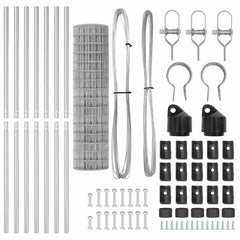 vidaXL Euro Fence Ground Fix 10 x 1 m Galvanised Steel Silver Mesh 6