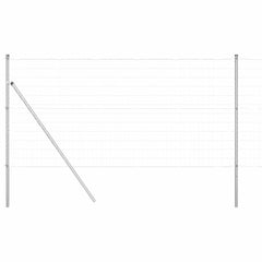 vidaXL Outdoor Euro Fence Ground Fix 10 x 1 m Galvanised Steel Silver 2