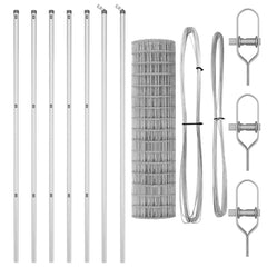 Outdoor Euro Fence 25 x 1 m Silver Ground Fix Galvanised Steel 76 x 64 mm mesh