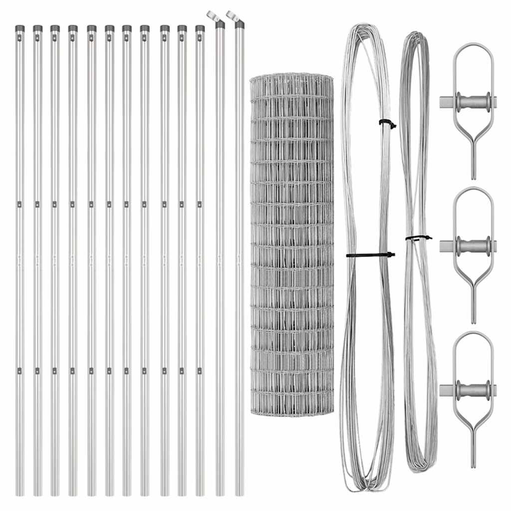 Outdoor Euro Fence 25 x 1.2 m Mesh Ground Fix Galvanised Steel 76 x 64 mm mesh