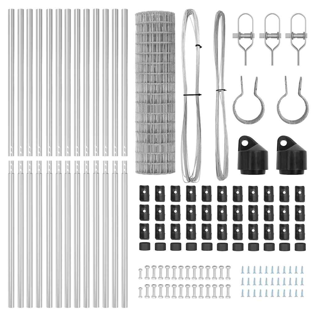 Outdoor Euro Fence 25 x 1.2 m Mesh Ground Fix Galvanised Steel 76 x 64 mm mesh