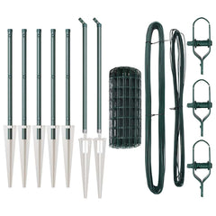 vidaXL Euro Fence with Spikes 10 x 0.6 m PVC-Coated Steel Green Mesh 2