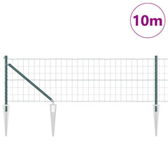 vidaXL Euro Fence with Spikes 10 x 0.6 m PVC-Coated Steel Green Mesh 3