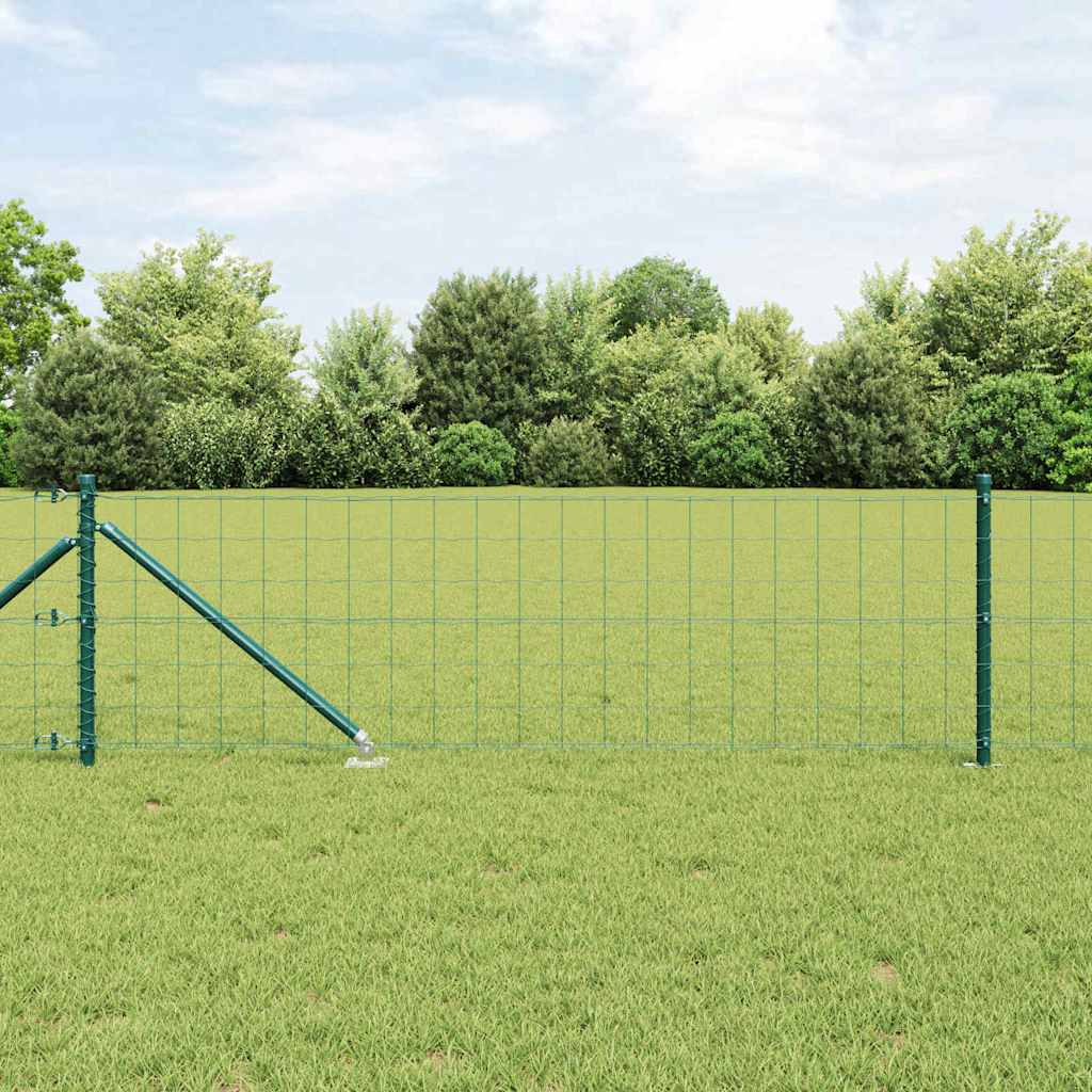 vidaXL Euro Fence with Spikes 10 x 0.6 m PVC-Coated Steel Green Mesh 1
