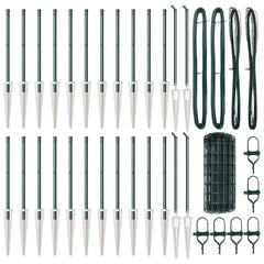 Euro Fence with Spikes 50 x 0.4 m PVC-Coated Steel Mesh Spike Anchor Fix Green 0.4 m 50 x 100 mm mesh