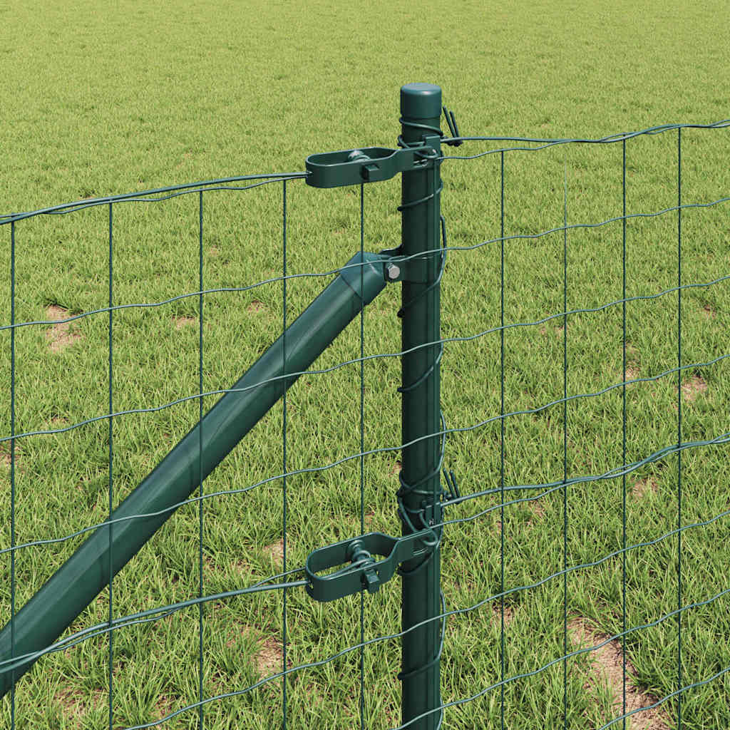 Euro Fence with Spikes 10 x 0.4 m PVC-Coated Steel Mesh Spike Anchor Fix Green mesh Size 76.2 x 63.5 mm mesh 0.6 m