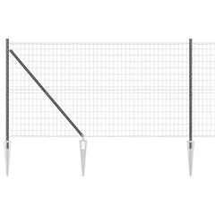 Euro Fence with Spikes 10 x 1 m PVC-Coated Steel Mesh Spike Anchor Fix Grey mesh Size 50 x 75 mm mesh 1.4 m