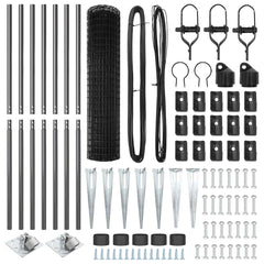 Euro Fence with Spikes 10 x 1 m PVC-Coated Steel Mesh Spike Anchor Fix Grey mesh Size 50 x 75 mm mesh 1.4 m