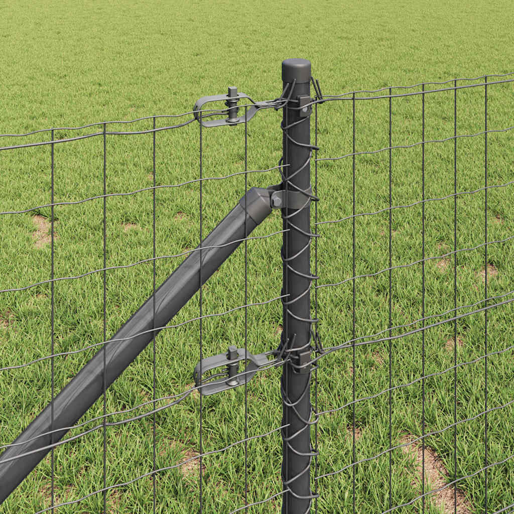 Euro Fence with Spikes 10 x 1 m PVC-Coated Steel Mesh Spike Anchor Fix Grey mesh Size 50 x 100 mm mesh 0.6 m