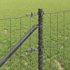vidaXL Euro Fence with Spikes 10 x 0.6 m PVC-Coated Steel Grey Mesh 4