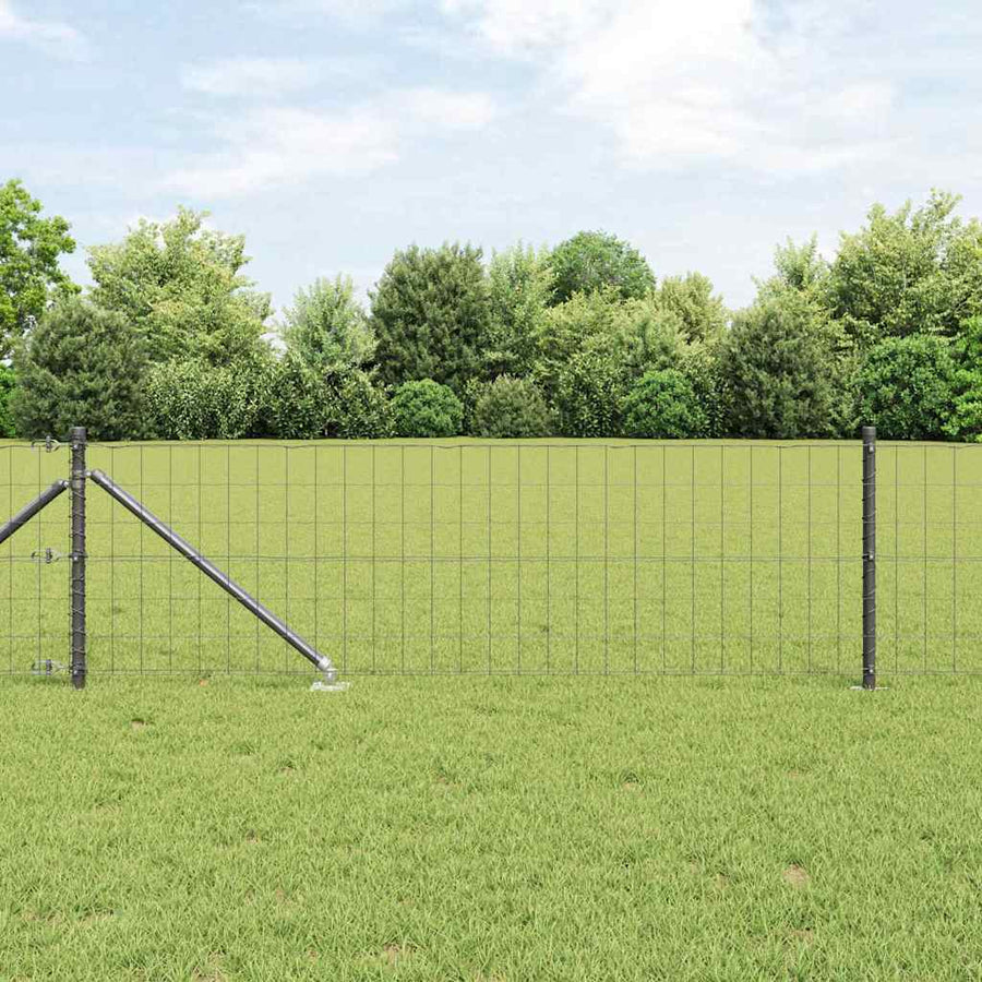 Euro Fence with Spikes PVC-Coated Steel Grey Mesh