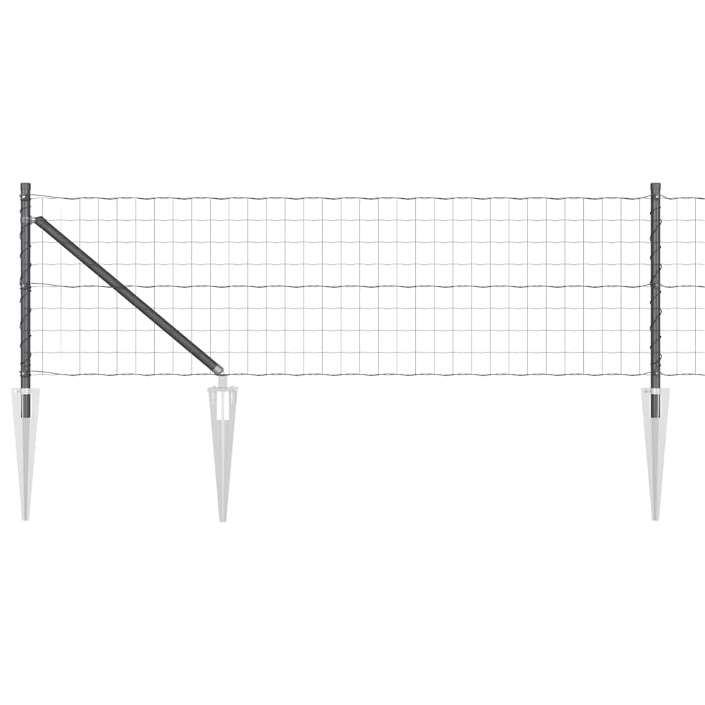 Euro Fence with Spikes 10 x 0.4 m PVC-Coated Steel Mesh Spike Anchor Fix Grey mesh Size 76 x 64 mm mesh 0.6 m