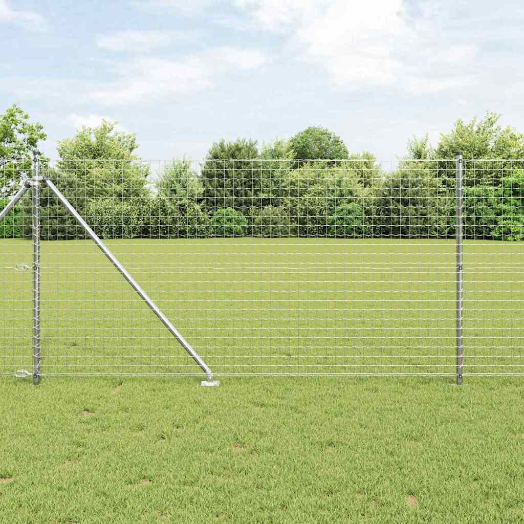 Euro Fence with Spikes 10 x 1.4 m Silver Mesh Spike Anchor Fix Galvanised Steel mesh Size 50 x 50 mm mesh 1 m