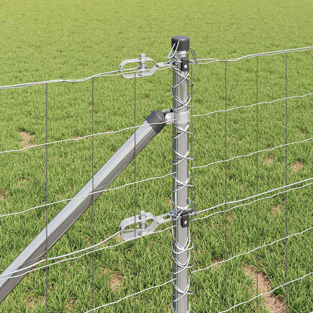 vidaXL Outdoor Euro Fence with Spikes 10 x 0.6 m Galvanised Steel Mesh 5
