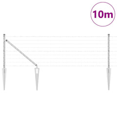 vidaXL Outdoor Euro Fence with Spikes 10 x 0.4 m Galvanised Steel Mesh 3