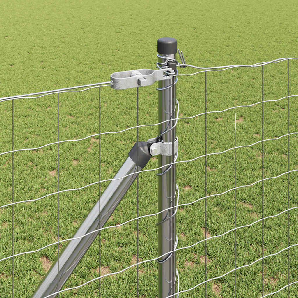 Euro Fence with Spikes 25 x 1.2 m Silver Mesh Spike Anchor Fix Galvanised Steel 76 x 64 mm mesh
