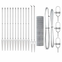 Euro Fence with Spikes 25 x 1.2 m Silver Mesh Spike Anchor Fix Galvanised Steel 76 x 64 mm mesh