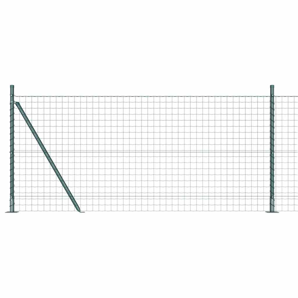 vidaXL Euro Fence with Concrete Base 10 x 1 m PVC-Coated Steel Green 2