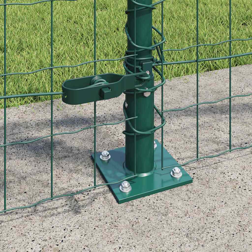Euro Fence with Concrete Base 10 x 1 m PVC-Coated Steel Concrete Base Fix Green mesh Size 50 x 75 mm mesh 1 m