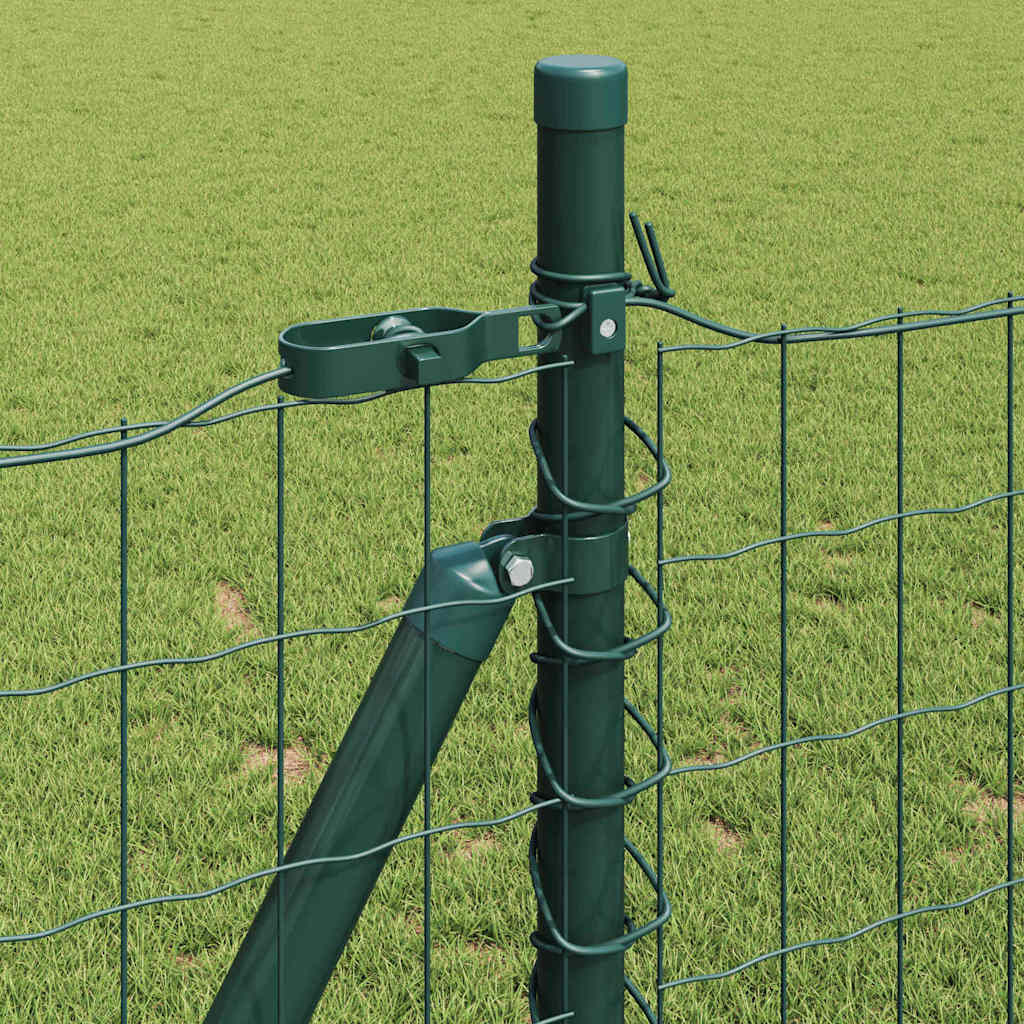 vidaXL Euro Fence with Concrete Base 10 x 1 m PVC-Coated Steel Green 5