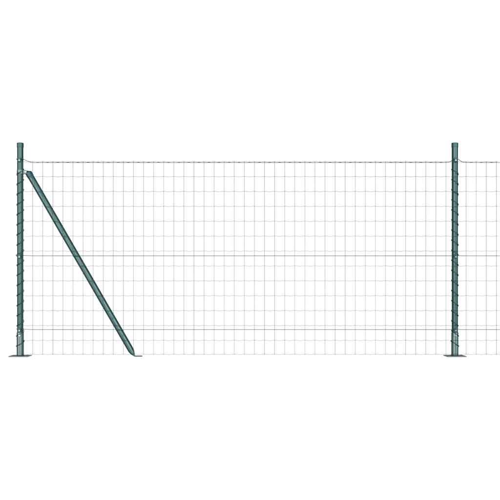 Euro Fence with Concrete Base 10 x 1 m PVC-Coated Steel Concrete Base Fix Green mesh Size 50 x 75 mm mesh 1 m