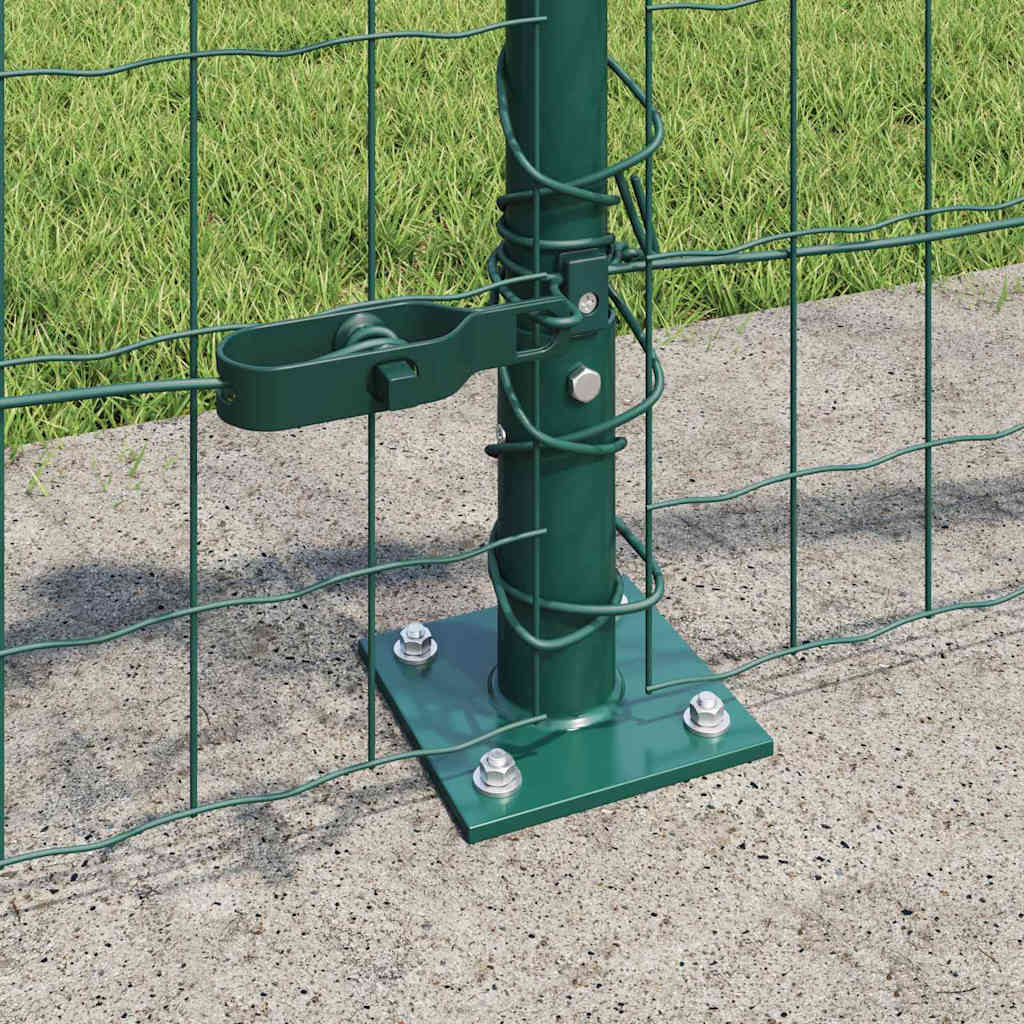 vidaXL Euro Fence with Concrete Base 10 x 0.4 m PVC-Coated Steel Green 4