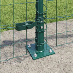vidaXL Euro Fence with Concrete Base 10 x 0.4 m PVC-Coated Steel Green 4