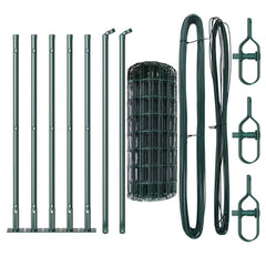 vidaXL Euro Fence with Concrete Base 10 x 0.4 m PVC-Coated Steel Green 6