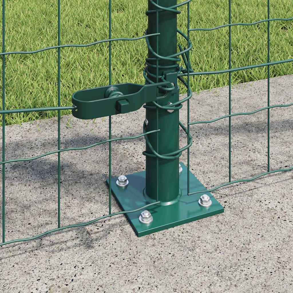 vidaXL Euro Fence with Concrete Base 10 x 1 m PVC-Coated Steel Green 4