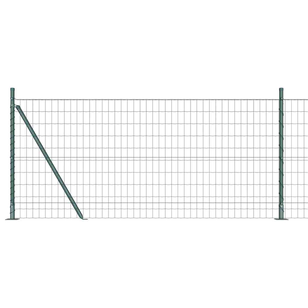 vidaXL Euro Fence with Concrete Base 10 x 1 m PVC-Coated Steel Green 2