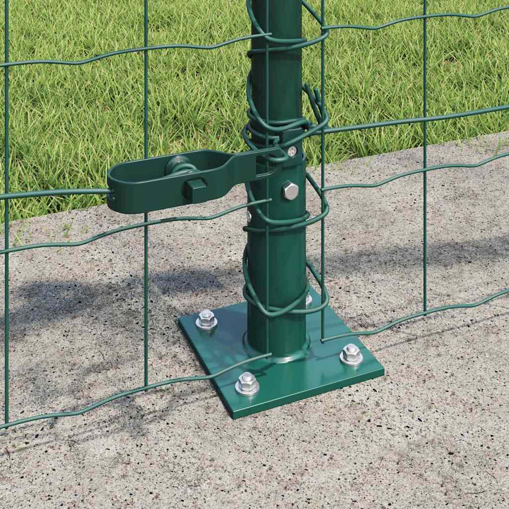 vidaXL Euro Fence with Concrete Base 10 x 0.4 m PVC-Coated Steel Green 4