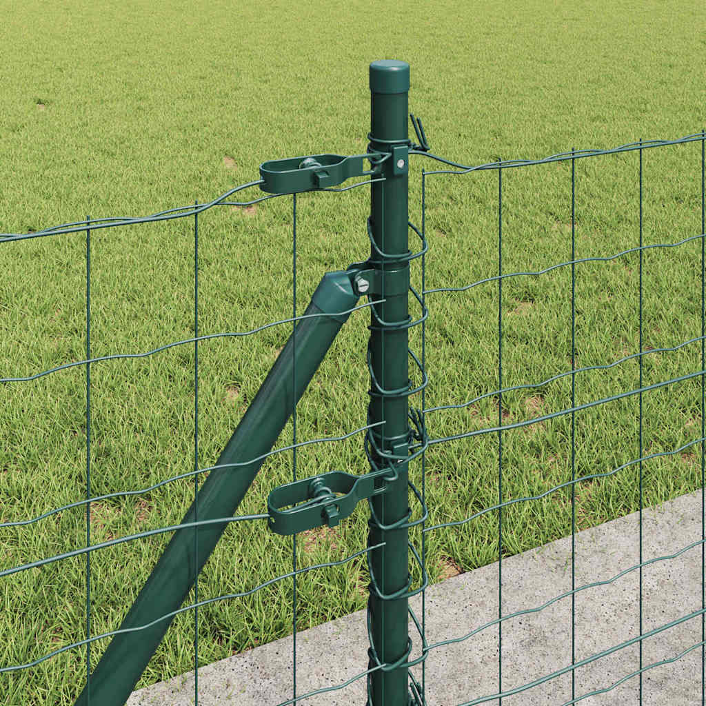 vidaXL Euro Fence with Concrete Base 10 x 0.4 m PVC-Coated Steel Green 5
