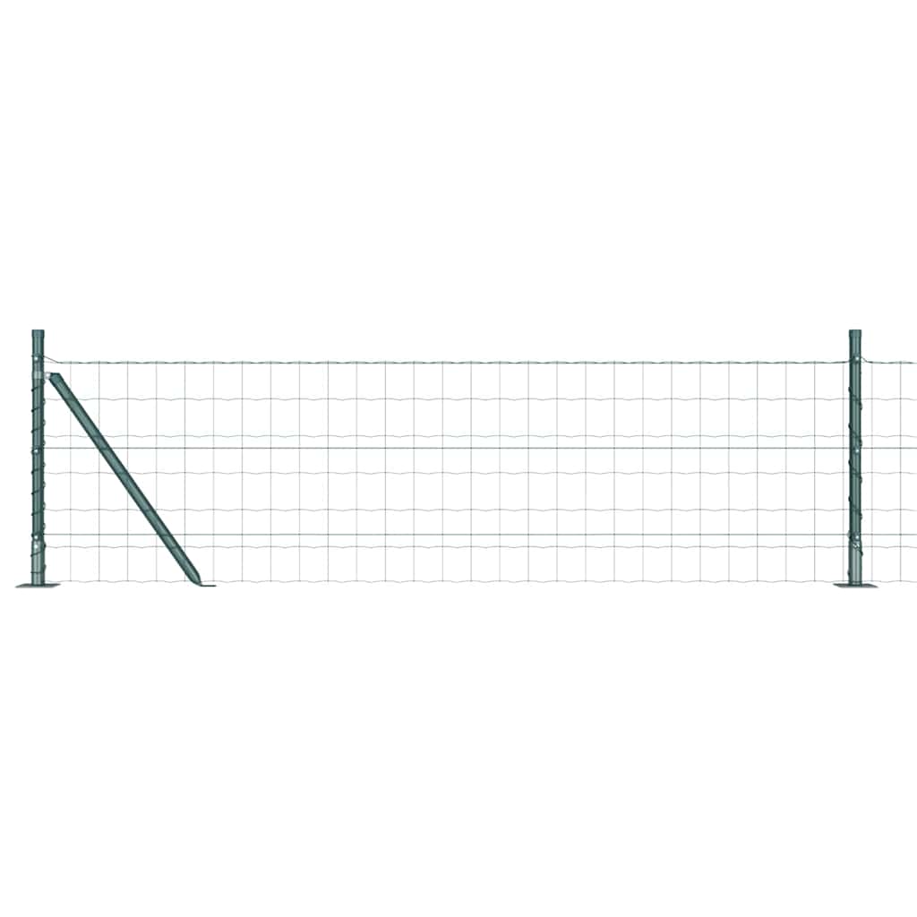 vidaXL Euro Fence with Concrete Base 10 x 0.4 m PVC-Coated Steel Green 2