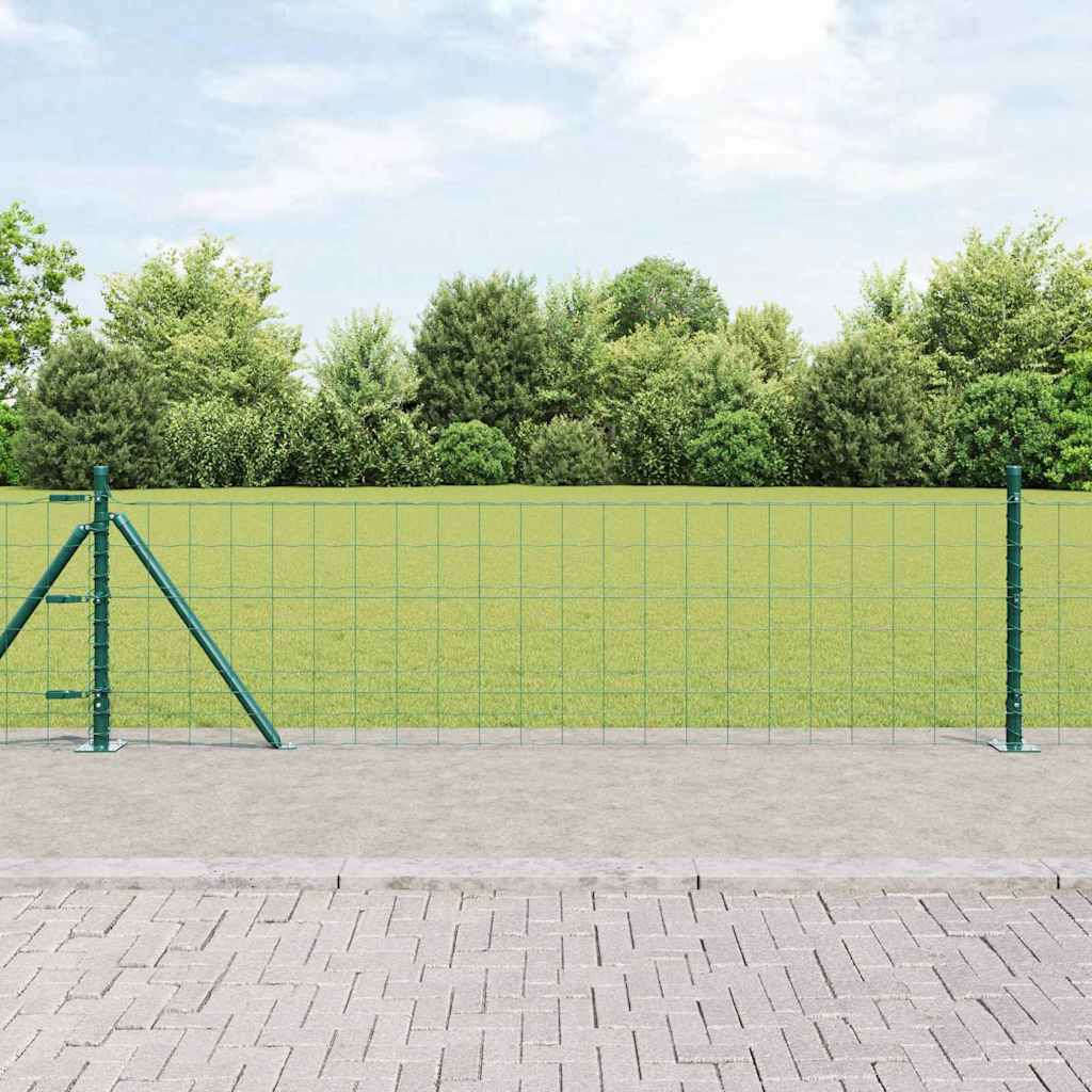 vidaXL Euro Fence with Concrete Base 10 x 0.4 m PVC-Coated Steel Green 1