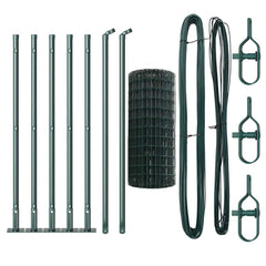 vidaXL Euro Fence with Concrete Base 10 x 0.4 m PVC-Coated Steel Green 6