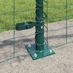 vidaXL Euro Fence with Concrete Base 25 x 0.4 m PVC-Coated Steel Green 4