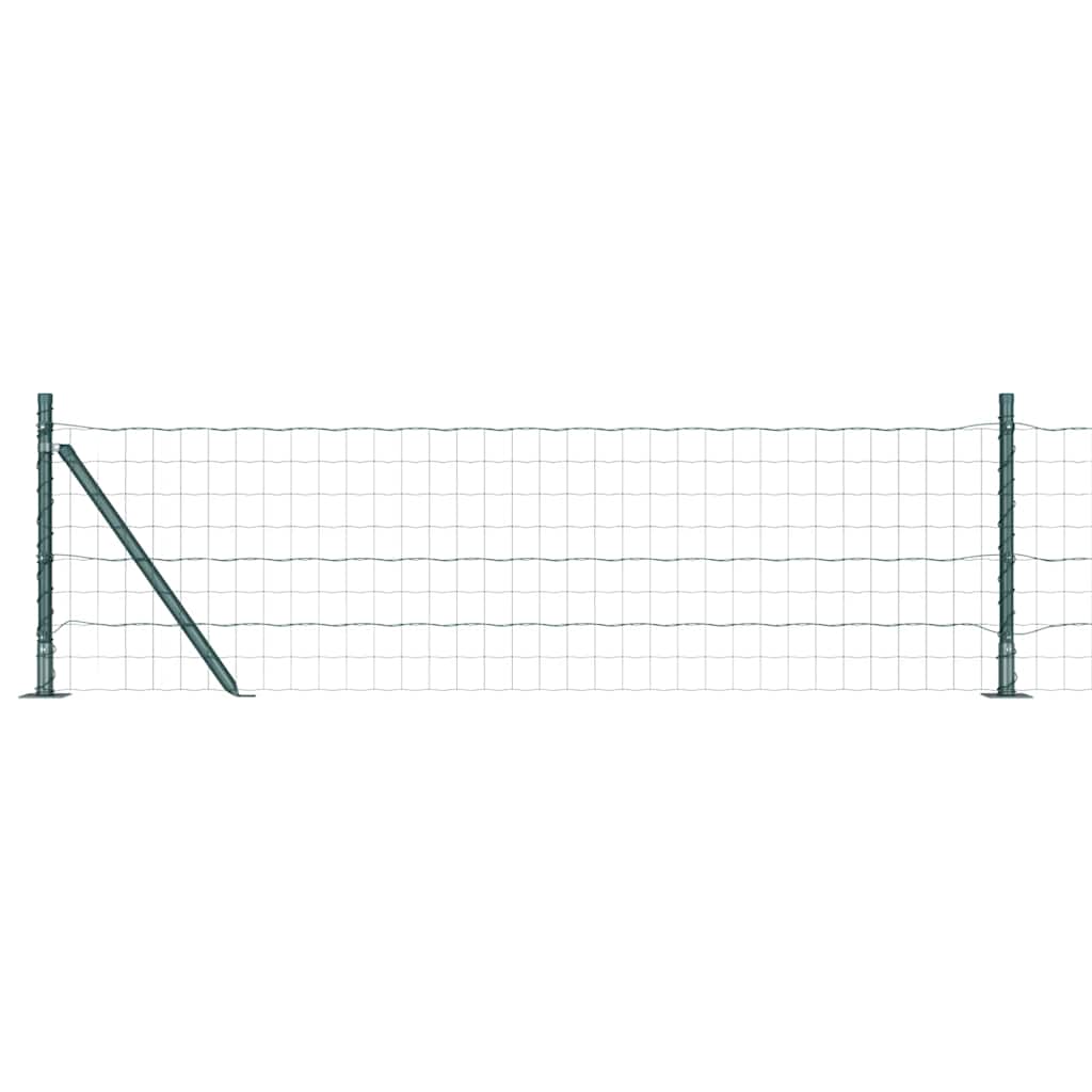 vidaXL Euro Fence with Concrete Base 10 x 0.4 m PVC-Coated Steel Green 2