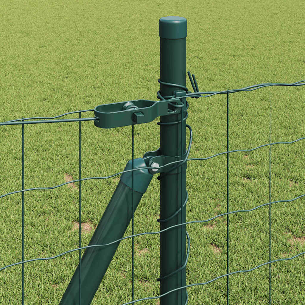 Euro Fence with Concrete Base 25 x 0.8 m PVC-Coated Steel Concrete Base Fix Green 76 x 63 mm mesh
