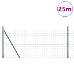 Euro Fence with Concrete Base 25 x 0.8 m PVC-Coated Steel Concrete Base Fix Green 76 x 63 mm mesh
