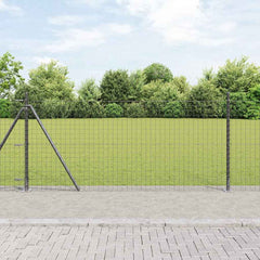 vidaXL Euro Fence with Concrete Base 10 x 1 m PVC-Coated Steel Grey 1