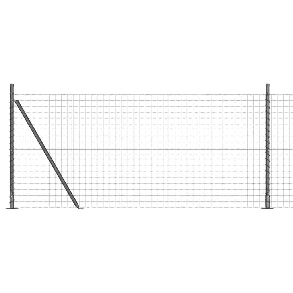 vidaXL Euro Fence with Concrete Base 10 x 1 m PVC-Coated Steel Grey 2