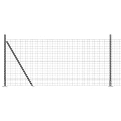 vidaXL Euro Fence with Concrete Base 10 x 1 m PVC-Coated Steel Grey 2