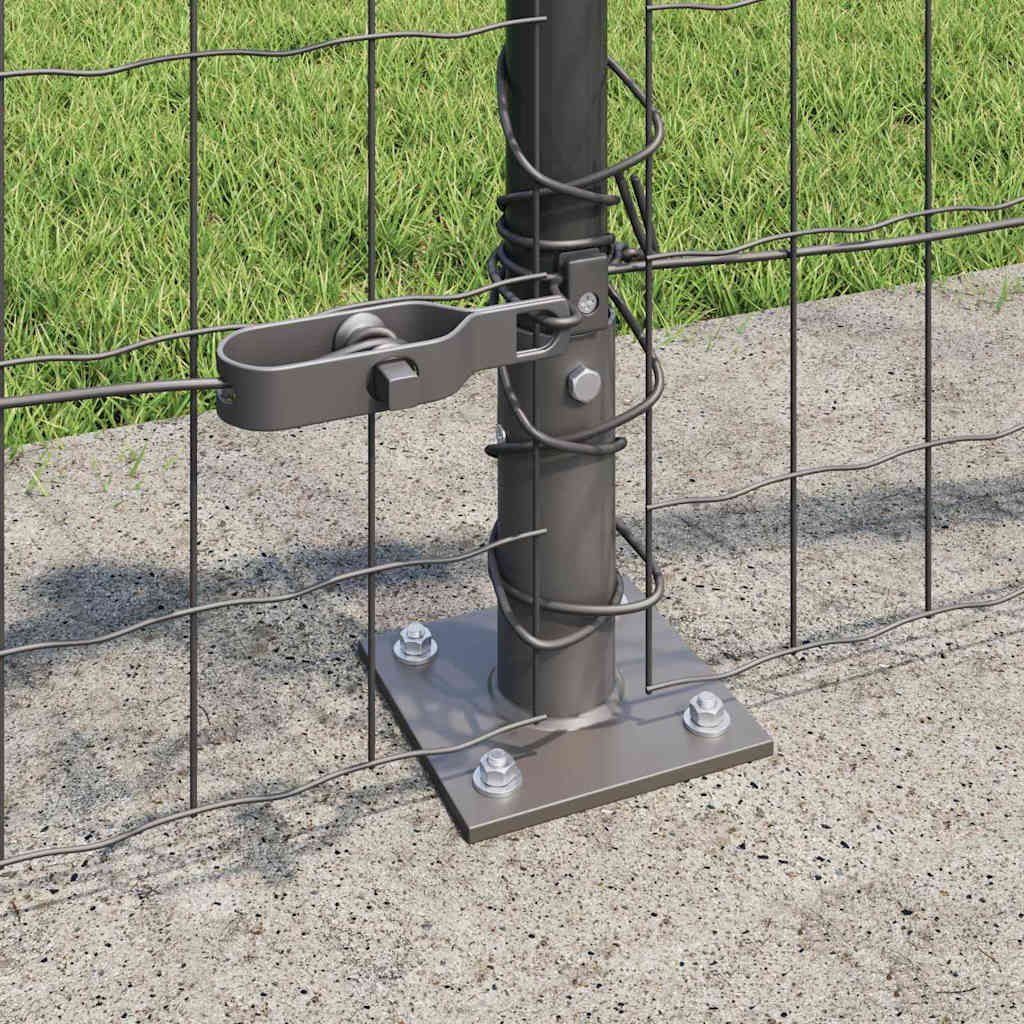 vidaXL Euro Fence with Concrete Base 10 x 0.4 m PVC-Coated Steel Grey 4