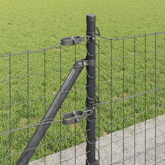 vidaXL Euro Fence with Concrete Base 10 x 0.4 m PVC-Coated Steel Grey 5