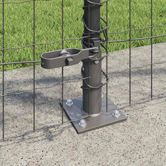 vidaXL Euro Fence with Concrete Base 10 x 1 m PVC-Coated Steel Grey 4